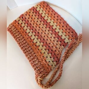 SOLD. Handcrafted Crochet hood, Sunset